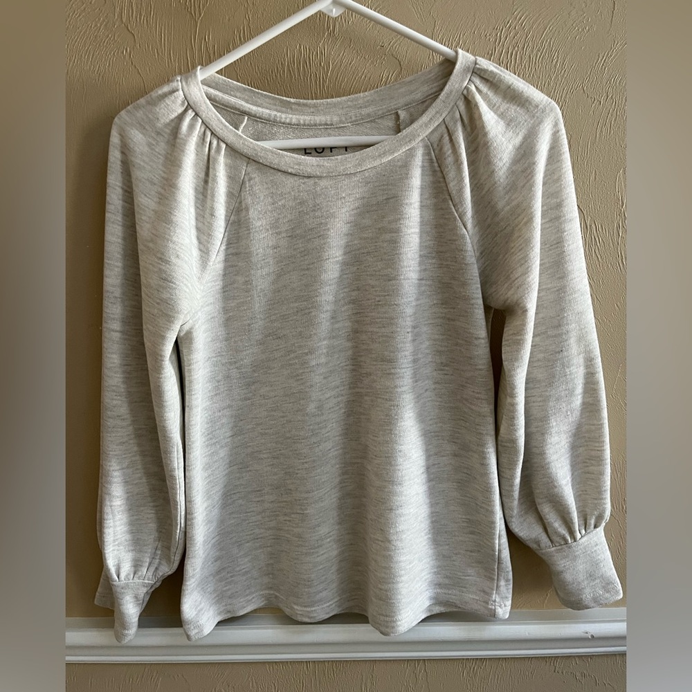 Loft heather grey knit top